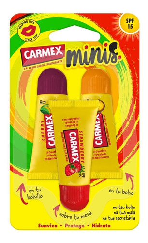 Carmex Bálsamo Labial Minis X3 De 5g C/u