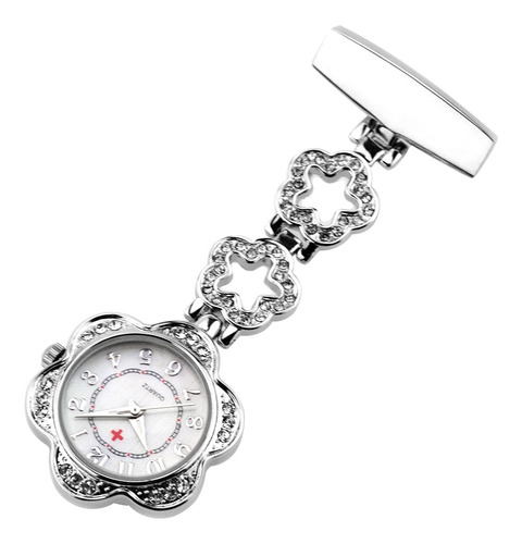 Enfermera De Metal Cadena Broche Reloj Fob Enfermería Plata