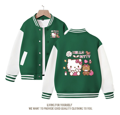 Chamarra De Béisbol Con Estampado Digital De Hello Kitty Cat