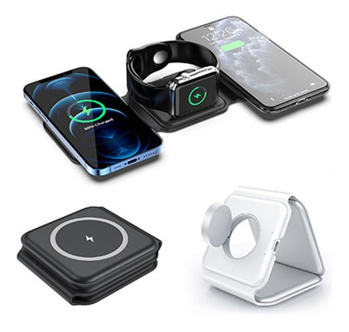 Cargador Rápido Inalámbrico Magsafe Para iPhone 3 En 1
