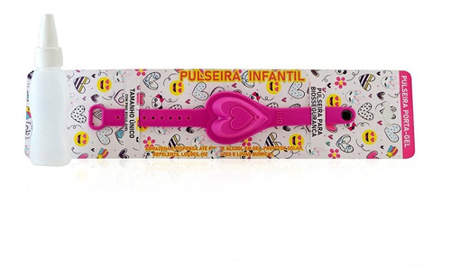 Imagen 3 de 7 de Pulseras Sanitizantes Corazón Fucsia Glitter Niñas Luminares