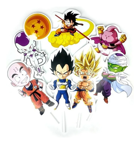 Topper Prop Cupcake Adorno Dragon Ball Goku X 8 Unidades Dragon Ball