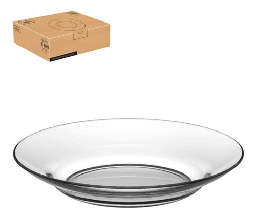 Prato Fundo De Vidro Liso Para Comida Kit Com 4 Unidades