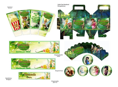 Kit Imprimible Candy Bar Tinker Bell El Mas Completo
