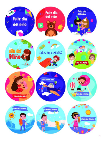 12 Stickers Etiquetas Día Del Padre/madre/niño/navidad