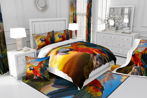 Erosebridal Funda De Edredón De Loro, Juego De Cama Lindo De
