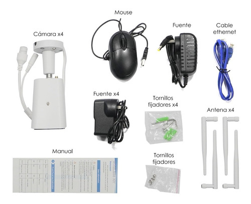 Imagen 4 de 9 de Kit 4 Cámaras Wifi Full Hd Ip Nvr Inalámbrico Exterior 1080p