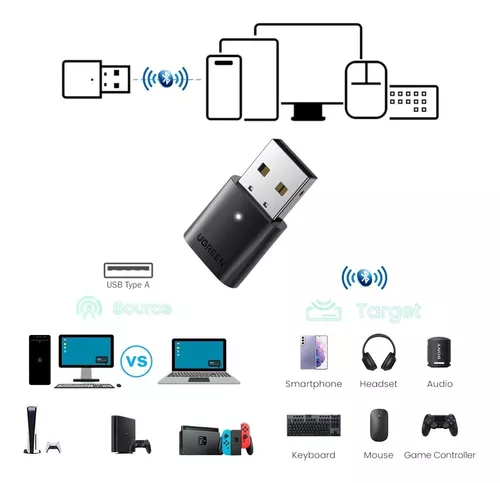 Adaptador Bluetooth 5.0 Usb A Pc Switch Ps5 Celular / Ugreen