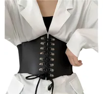 Comprar Cinto Tipo Corset Realça Cintura Couro E Elástico Preto M974