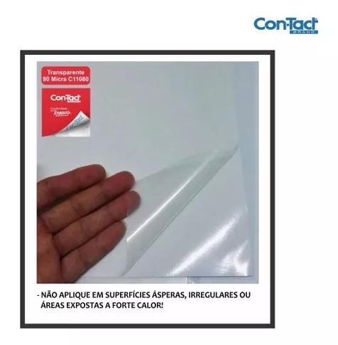 Papel Contact rolo 45 cm x 2 m Transparente 0, 80, C11080