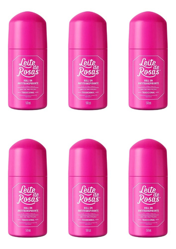 Desodorante Roll-on Leite De Rosas Trad 50ml-kit C/6un