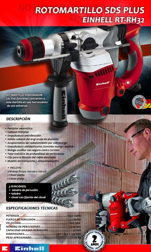 Rotomartillo Aleman Einhell 1250w + Meletin + Kit De Brocas