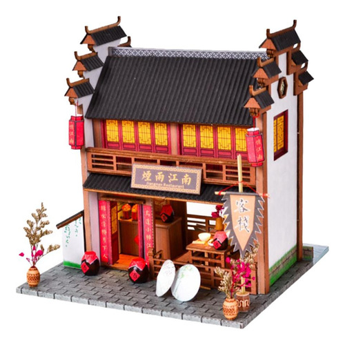 1:24 Casa De En Miniatura De Con Muebles Y Accesorios Led