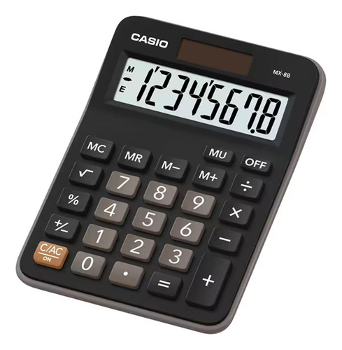 Calculadora De Sobremesa Casio Mx  8b W Dc Negra