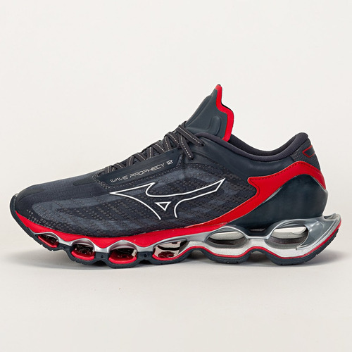 Tênis masculino Mizuno Wave Prophecy 12 cor azul-escuro/vermelho - adulto 39 BR