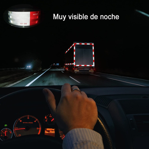 R 2 Piezas Rollo Cinta Reflejante Barricada Rojo Blanco 30m
