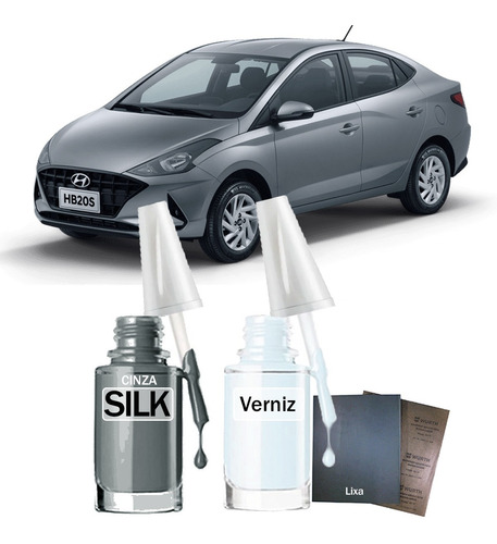 Tinta Tira Risco Automotiva Hyundai Cinza Silk 10ml