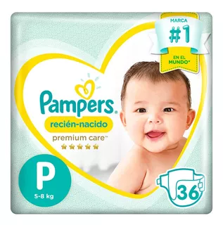 Pañales Pampers Recién Nacido Premium Care Talla P 36 Un