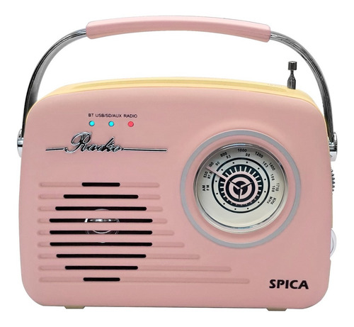 Radio Vintage Parlante Bluetooth Portatil Spica Sp120 Am/fm