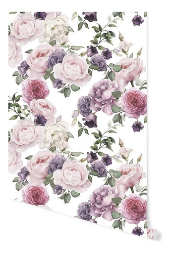 Tapiz Wallpaper Flores Rosas Autoadhesivo 170 × 214 Cm Color Rosa