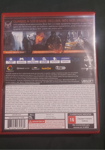The Division Ps4 Mídia Física