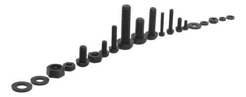 Kit De Tornillos De Nailon Negro Con Aislamiento, 150 Piezas