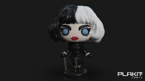 Imagen 5 de 5 de Muñeco Cruella Figura Para Pintar Plakit Coleccion