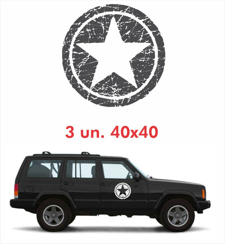 Kit Adesivos Estrela Militar Jeep Willys Cherokee Jp-ad3