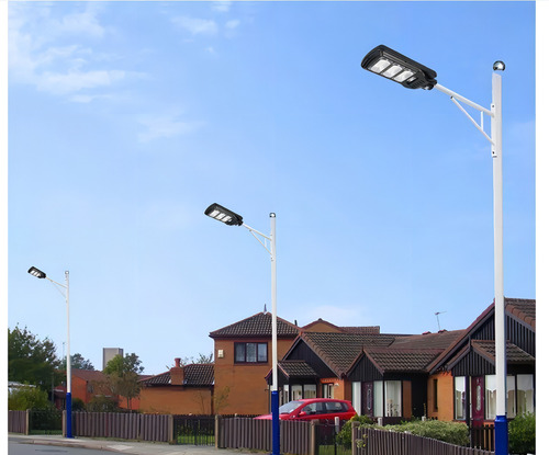 Lámpara Led Solar Luminaria Suburbana Alumbrado Publico 150w Color Negro