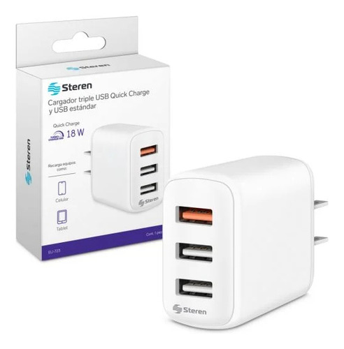 Cargador Triple Usb Quick Charge Y Usb Estándar 30 W