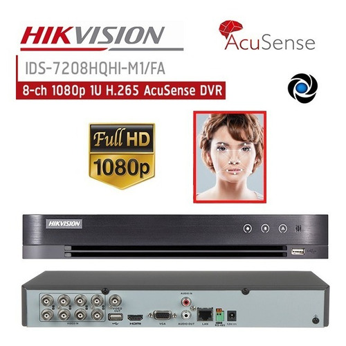 Imagen 1 de 10 de Dvr Seguridad 8ch Hikvision Turbo Full Hd 1080p 2mp Ahd Tvi Cvi Hdmi
