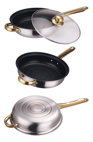 Juego Ollas Inoxidable Cocina Set 12 Piezas Antiadherente