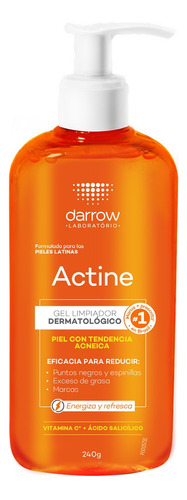 Gel Limpiador Dermatológico Darrow Actine Envase De 240g Momento de aplicación Día Noche Tipo de piel Grasa