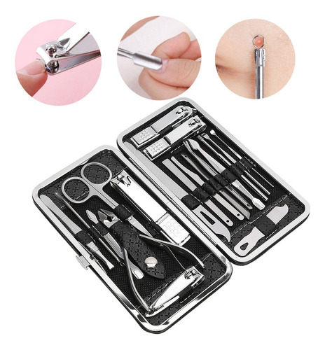 Cortauñas 19 Piezas Acero Inoxidable Set Pedicura Manicura