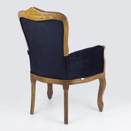 Conjunto 4 Poltronas Luis Xv Cor Imbuia Braço Estofado