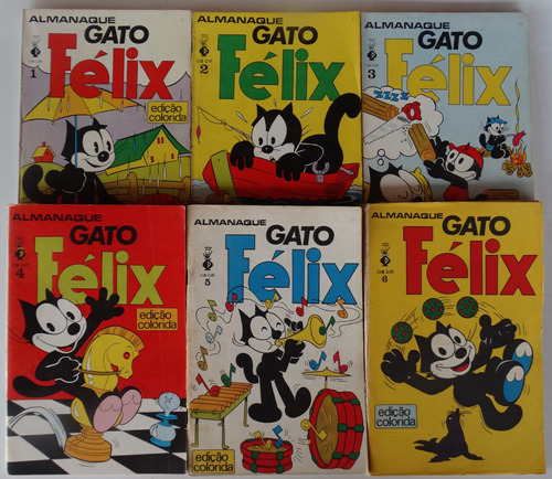 Almanaque Gato Félix Nºs 1 A 6 Editora Trieste Abr-set 1972