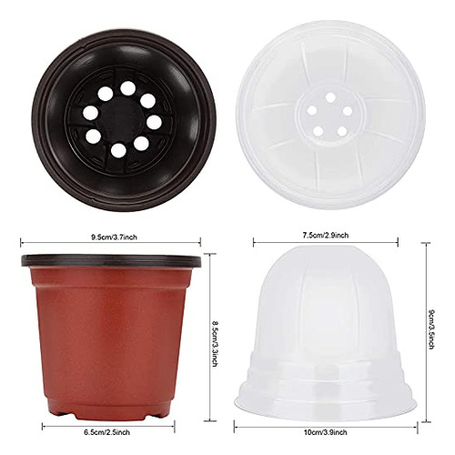 Macetas De Vivero Mixc Con Cúpula De Humedad 4 De Plástico