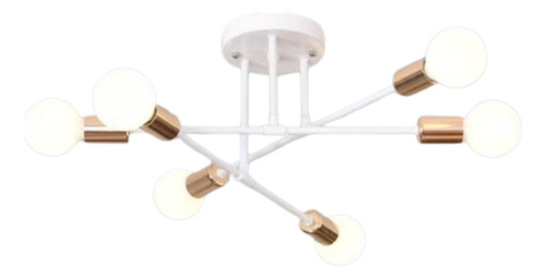 Luminária lustre de teto Teem Sputnik cor branco/dourado 110V/220V