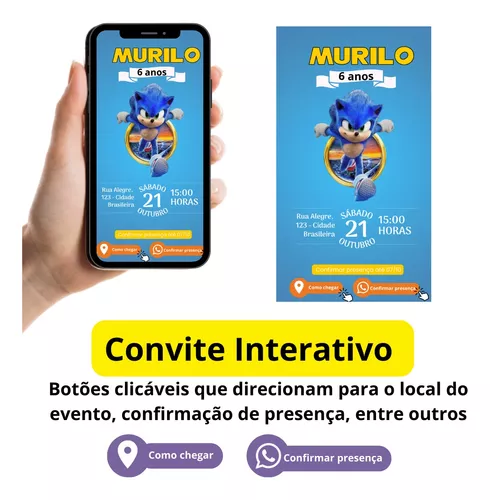 COMO FAZER UM CONVITE VIRTUAL DO SONIC PELO CELULAR (convite