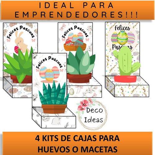 Imagen 3 de 6 de Kit Imprimible 05 Pascuas Caja Porta Huevo + Etiqueta + Tag