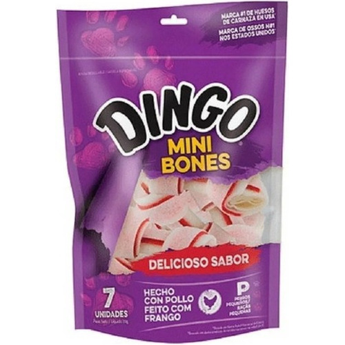 Hueso De Cuero Mini Dingo Golosina X 7unid Con Carne D Pollo