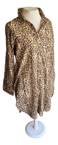 Jcrew Vestido Camisa Animal Print Traído De Usa Xl Divino