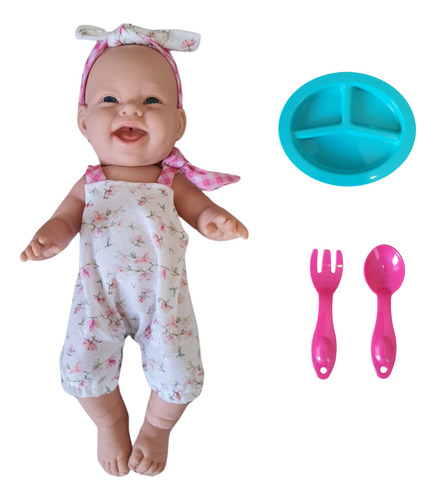 Boneca Papinha Tipo Reborn Com Acessórios Bebe Menina