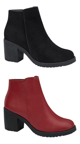 Bota Casual Kit Vi Line Negro/rojo Mujer 8863