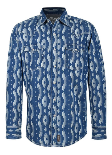 Camisa Vaquera Wrangler Hombre Manga Larga 480d