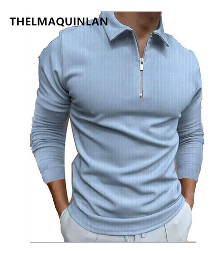 Camisas Polo Masculinas Camisa Casual Com Zíper Camisetas To