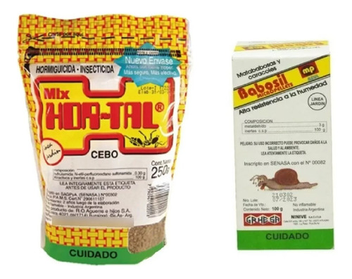 Hortal Cebo Hormigas 250gr + Babosil Pellet 100gr Babosas