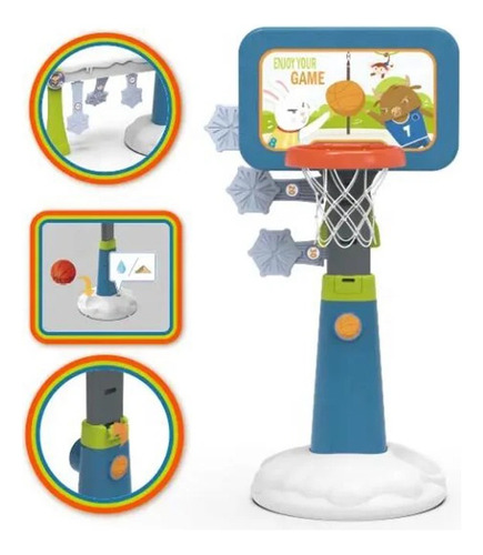 Mini Canasta Casquetbol 2 En 1 Tablero Niños + Pelota
