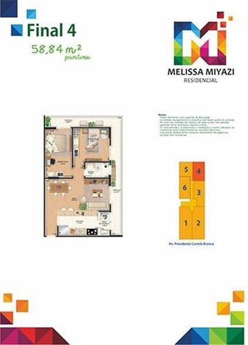 Imagem 14 de 16 de Apartamento, 1 Dorms Com 62.69 M² - Vila Caiçara - Praia Grande - Ref.: Gim6022939 - Gim6022939