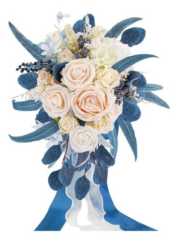 Ramo De Boda Para , Flores De Seda, Romántica, Estilo C